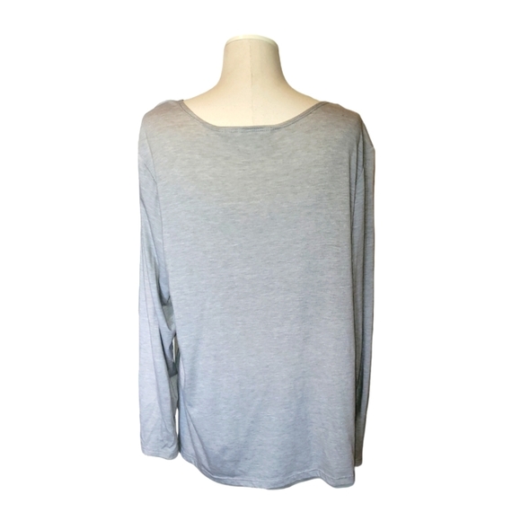 Avenue plus size grey top with built-in beaded cardigan size 18 / 20 - Picture 2 of 7